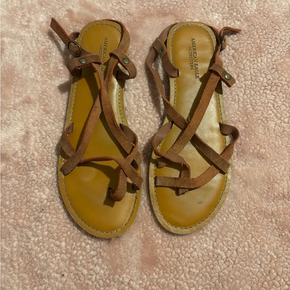 American Eagle Outfitters Brown Strappy Sandals